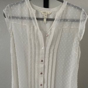 Matilda Jane - women's button up cap-sleeve top, size S